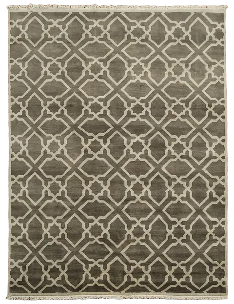 Brown Geometric Modern Oriental Area Rug 8x10