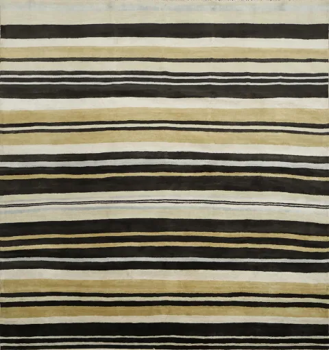 Striped Wool Modern Oriental Square Rug 8x8