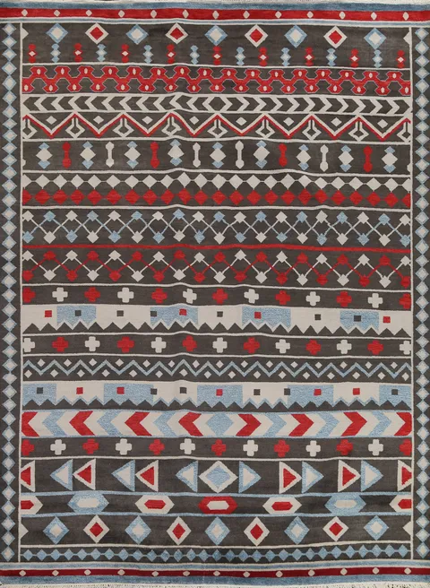Tribal Geometric Abstract Oriental Area Rug 8x10