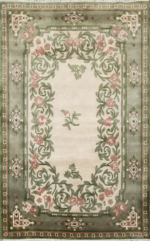 Handmade Wool Nepalese Oriental Area Rug 4x6