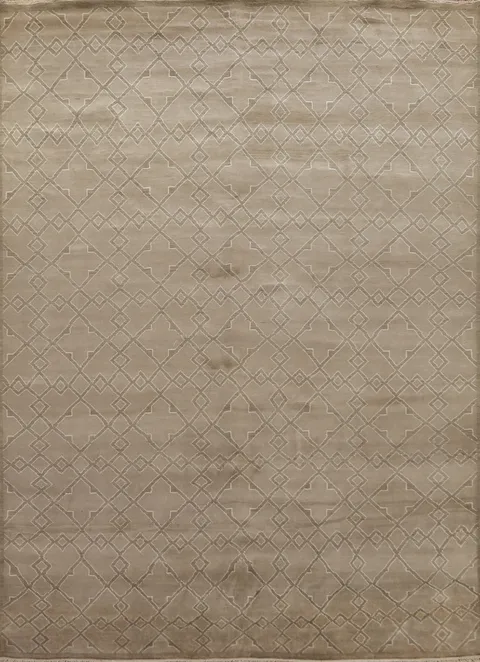 Brown Wool Moroccan Oriental Area Rug 8x11