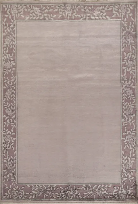 Bordered Wool Nepalese Oriental Area Rug 6x8