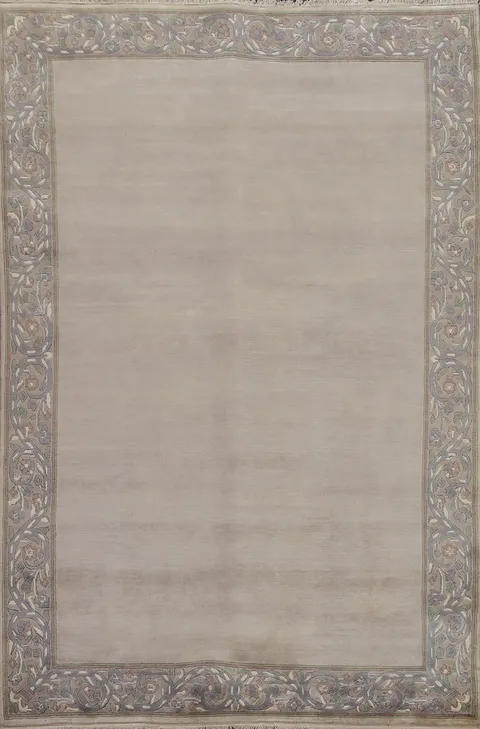 Bordered Wool Nepalese Oriental Area Rug 5x8