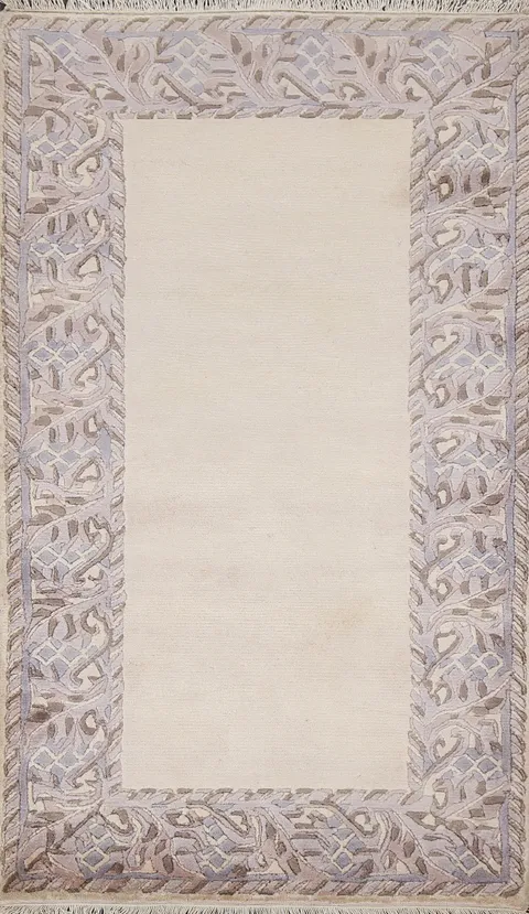 Bordered Wool Nepalese Oriental Rug 3x5