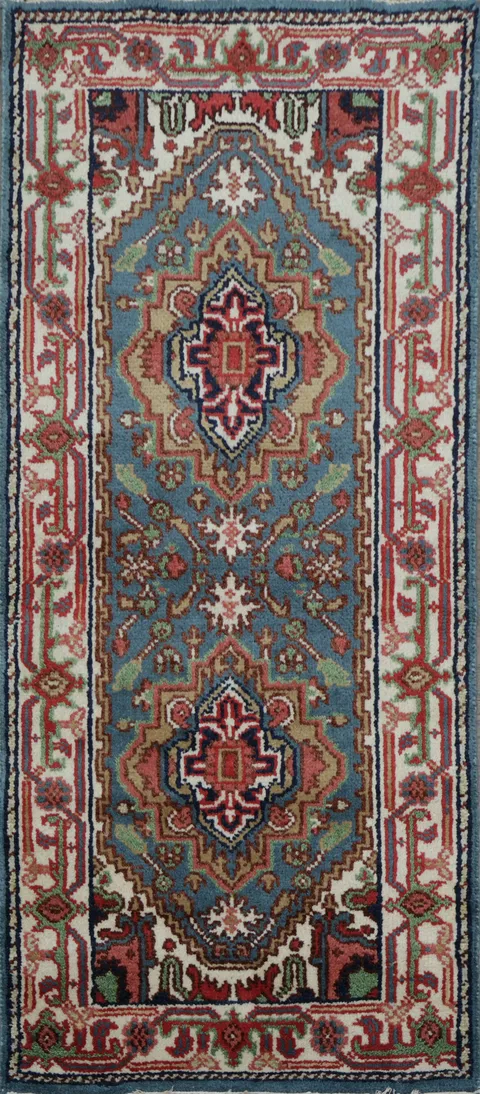 Handmade Heriz Serapi Oriental Wool Rug 3x6