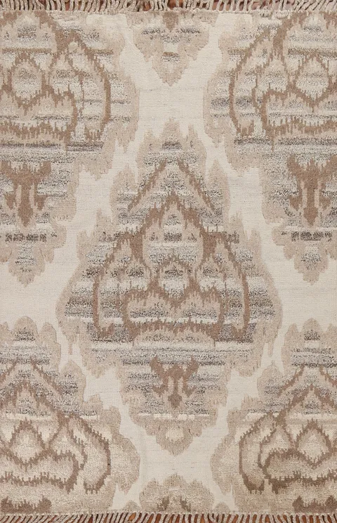 Wool Moroccan Hand-Knotted Area Rug 5x8