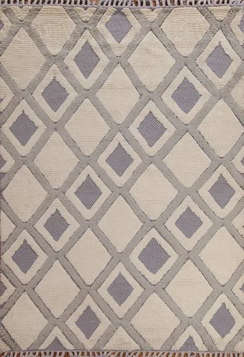 Trellis Wool Moroccan Oriental Area Rug 6x8
