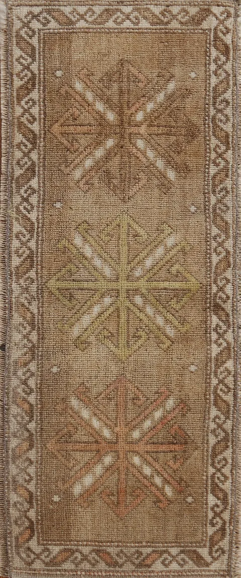 Antique Look Anatolian Handmade Turkish Rug 1x3