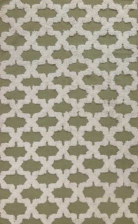 Trellis Wool Moroccan Oriental Area Rug 5x8