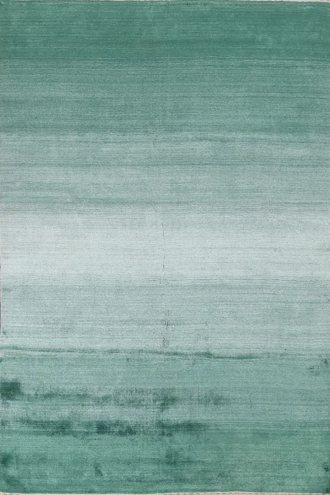 Hand-Knotted Green Gabbeh Oriental Wool Rug 5x8