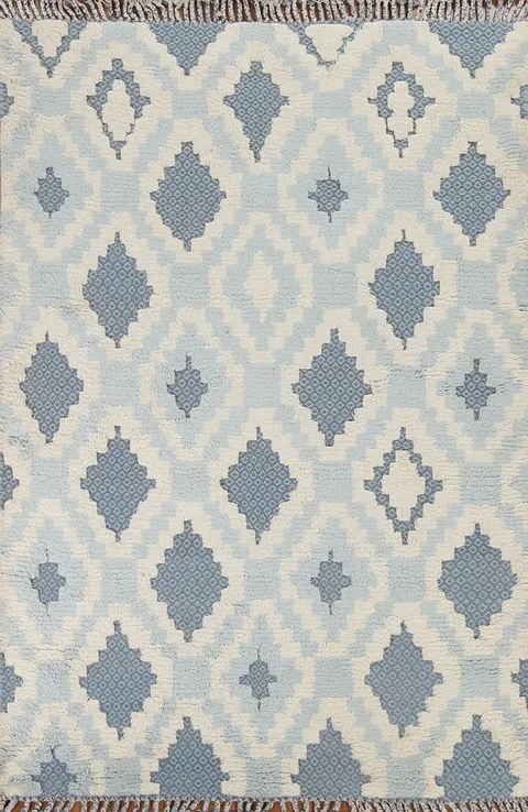 Handmade Trellis Moroccan Oriental Wool Rug 6x7
