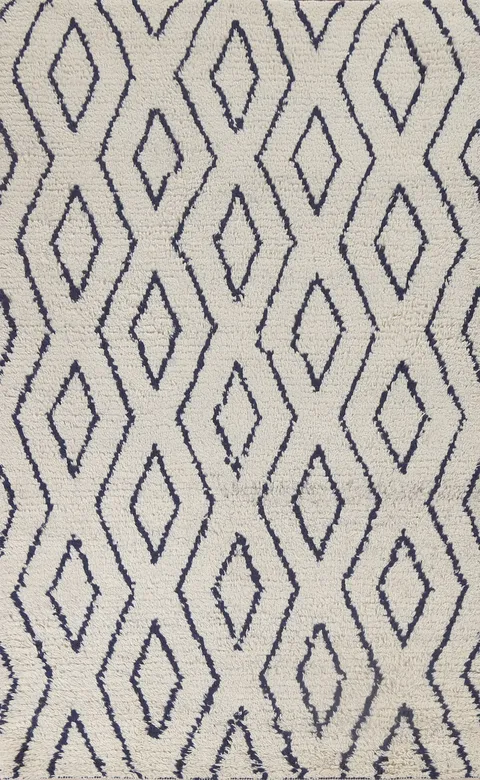 Trellis Wool Moroccan Oriental Area Rug 5x8