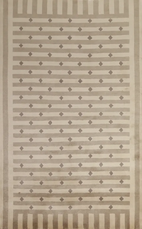 Geometric Wool Nepalese Oriental Rug 5x8
