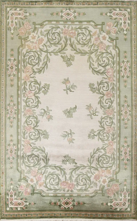 Handmade Floral Nepalese Oriental Rug 6x9