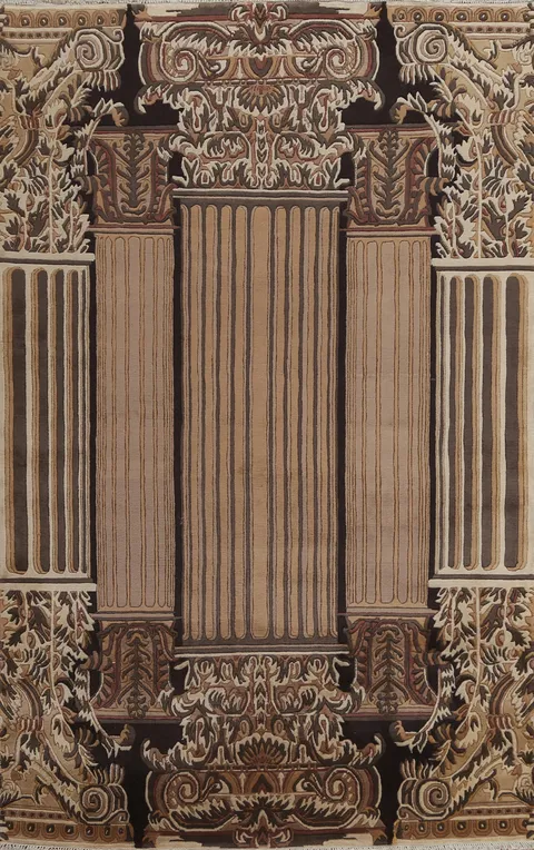 Hand-Knotted Wool Nepalese Oriental Area Rug 6x9