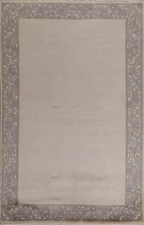 Bordered Nepalese Oriental Wool Rug 5x8