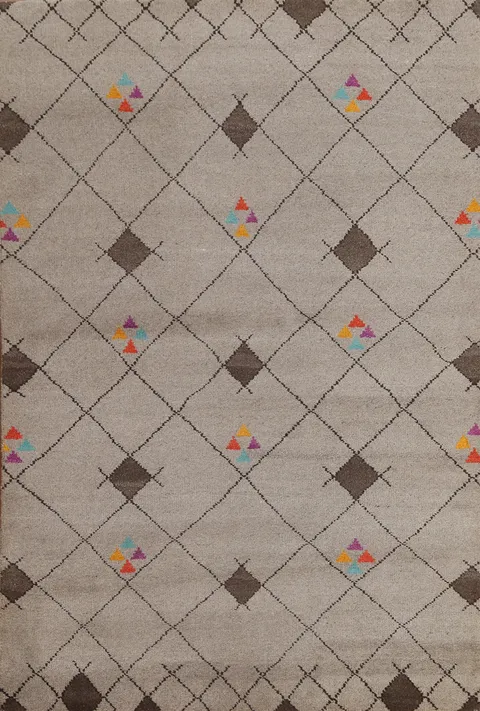 Trellis Handmade Moroccan Oriental Wool Rug 6x8