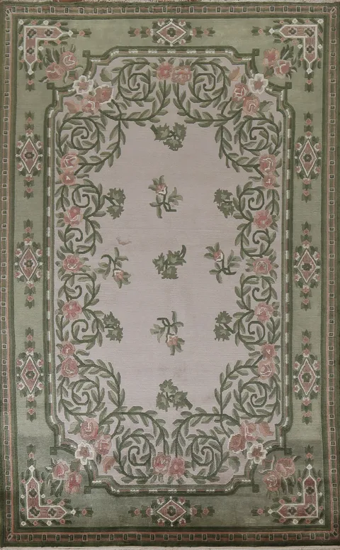 Floral Wool Nepalese Oriental Area Rug 6x9