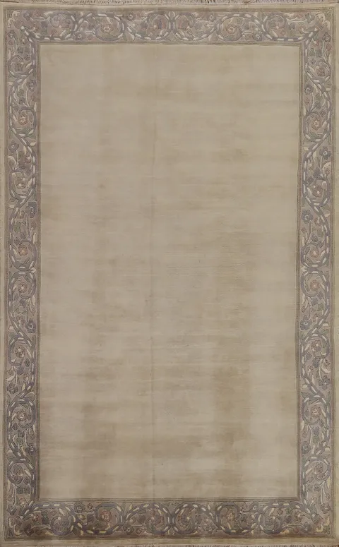 Bordered Nepalese Oriental Wool Rug 5x8