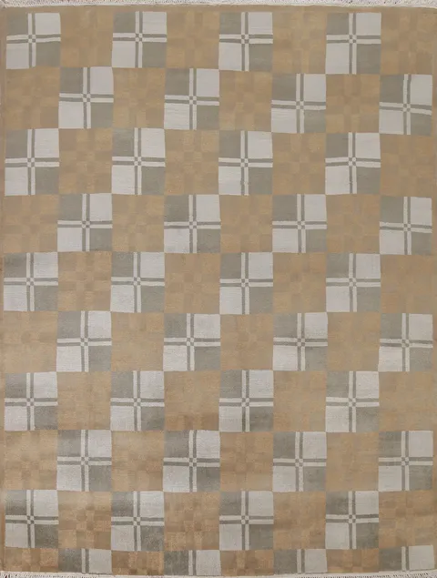 All-Over Geometric Modern Square Area Rug 8x8