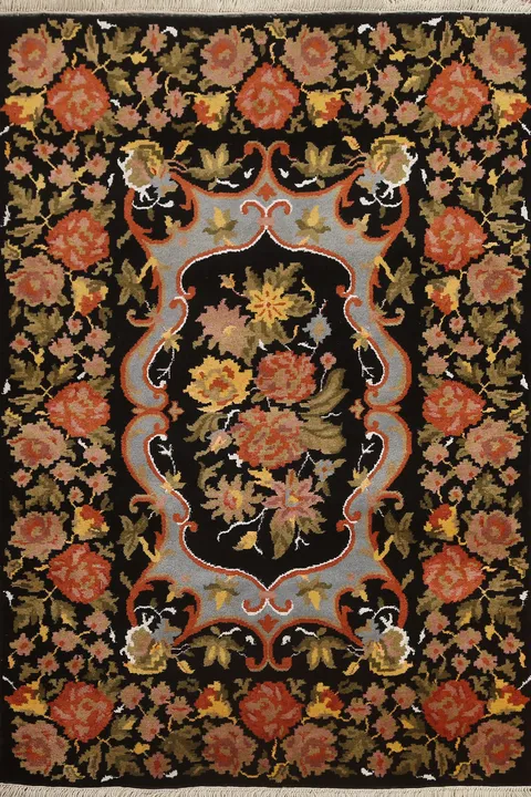 Vegetable Dye Aubusson Oriental Area Rug 4x6