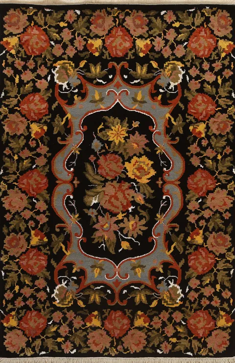 Vegetable Dye Aubusson Oriental Area Rug 4x6