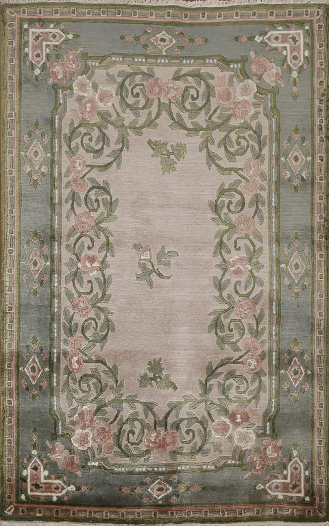 Handmade Wool Nepalese Oriental Area Rug 4x6