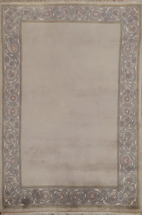 Bordered Wool Nepalese Oriental Handmade Rug 3x5