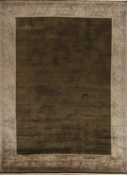 Bordered Wool Nepalese Oriental Area Rug 8x11