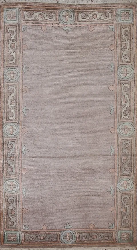 Bordered Nepalese Oriental Wool Rug 3x5