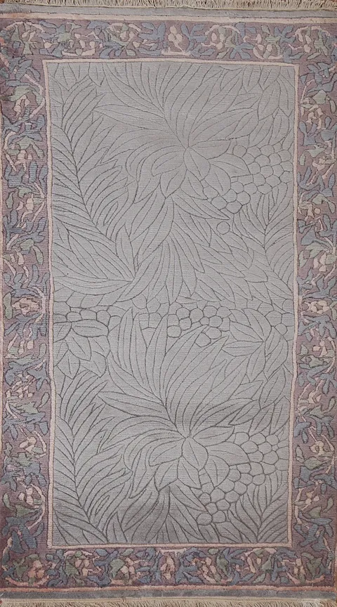 Nature Print Wool Nepalese Handmade Oriental Rug 2x5