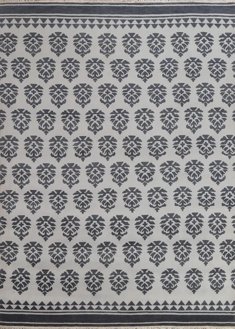 All-Over Wool Abstract Oriental Area Rug 8x10