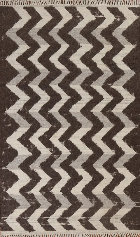 Handmade Chevron Moroccan Oriental Wool Rug 6x8