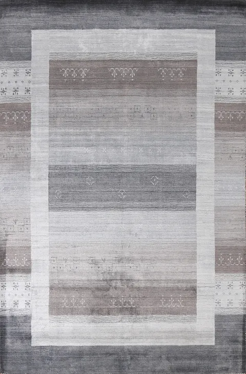 Subtle Gradient Gabbeh Area Rug 6x8 Ideal for Minimalist Decor