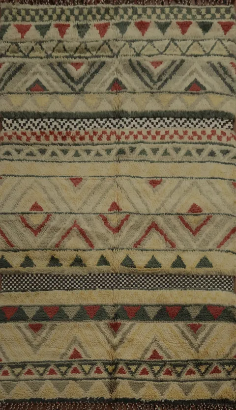 Tribal Wool Moroccan Oriental Area Rug 5x8