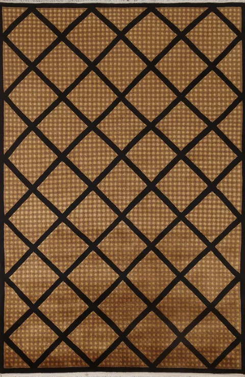 Trellis Wool Nepalese Oriental Area Rug 5x7