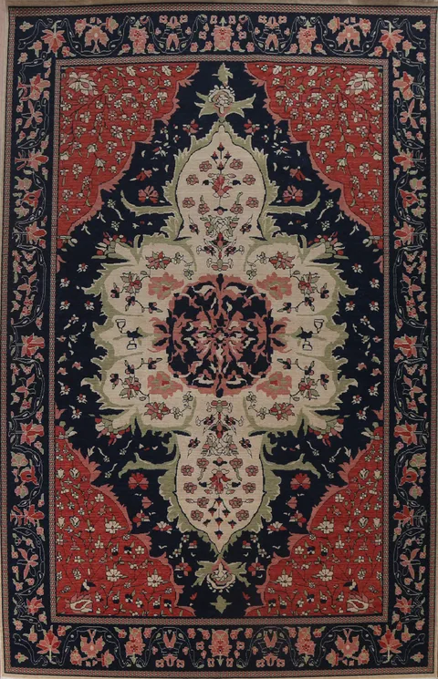 Hand-Knotted Sarouk Farahan Turkish Area Rug 10x13