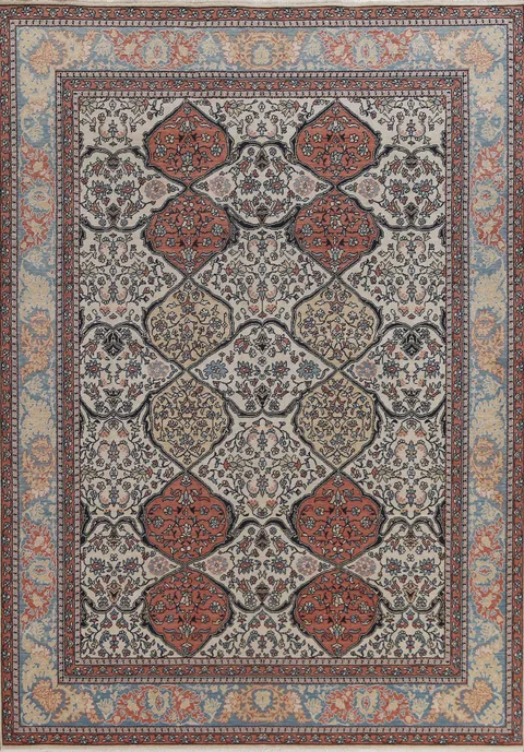 Floral Wool Bakhtiari Wool Turkish Rug 8x10