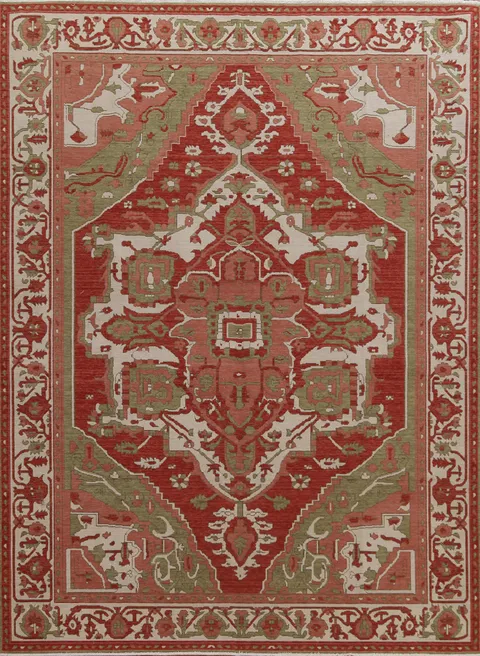 Red Wool Heriz Serapi Turkish Area Rug 8x10