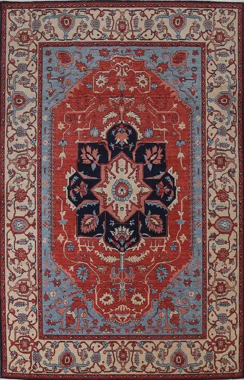 Handmade Wool Heriz Serapi Oriental Area Rug 7x10