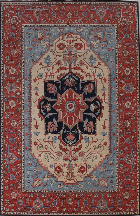 Handmade Heriz Serapi Oriental Area Rug 7x10