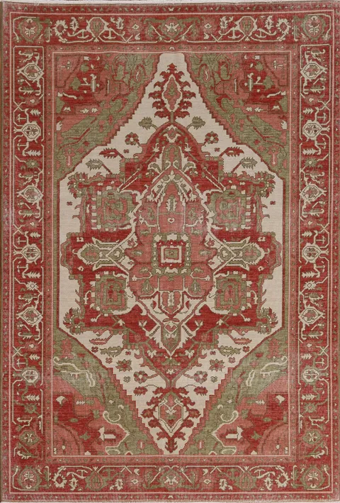 Handmade Heriz Serapi Turkish Wool Rug 5x7