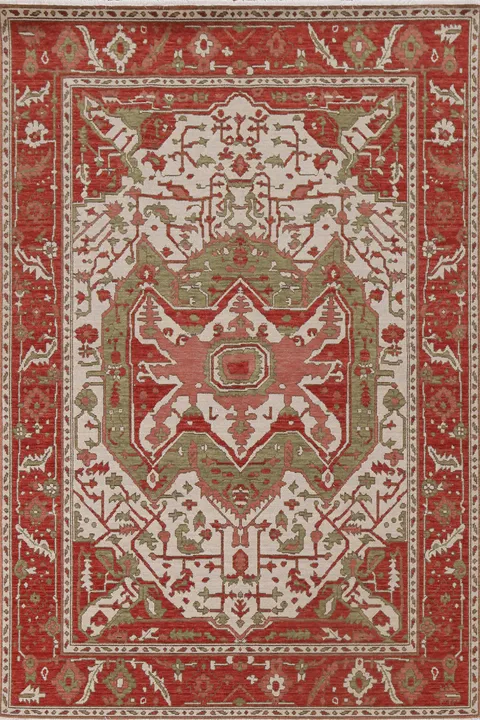 Handmade Heriz Serapi Wool Turkish Rug 5x7