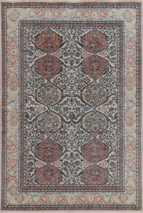 Hand-Knotted Bakhtiari Turkish Wool Rug 4x6