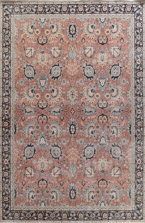 Hand-Knotted Wool Sultanabad Ziegler Turkish Rug 10x13