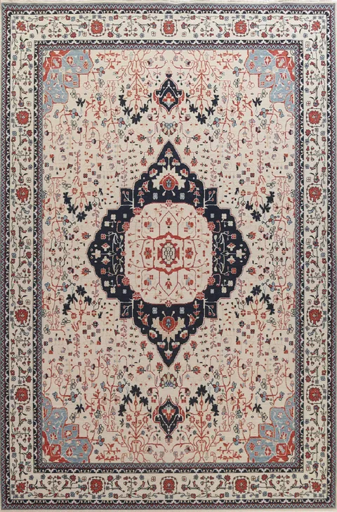Floral Kashan Mohtasham Wool Turkish Rug 10x13