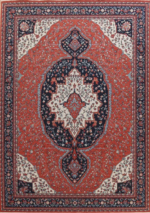 Handmade Sarouk Farahan Wool Turkish Rug 10x13
