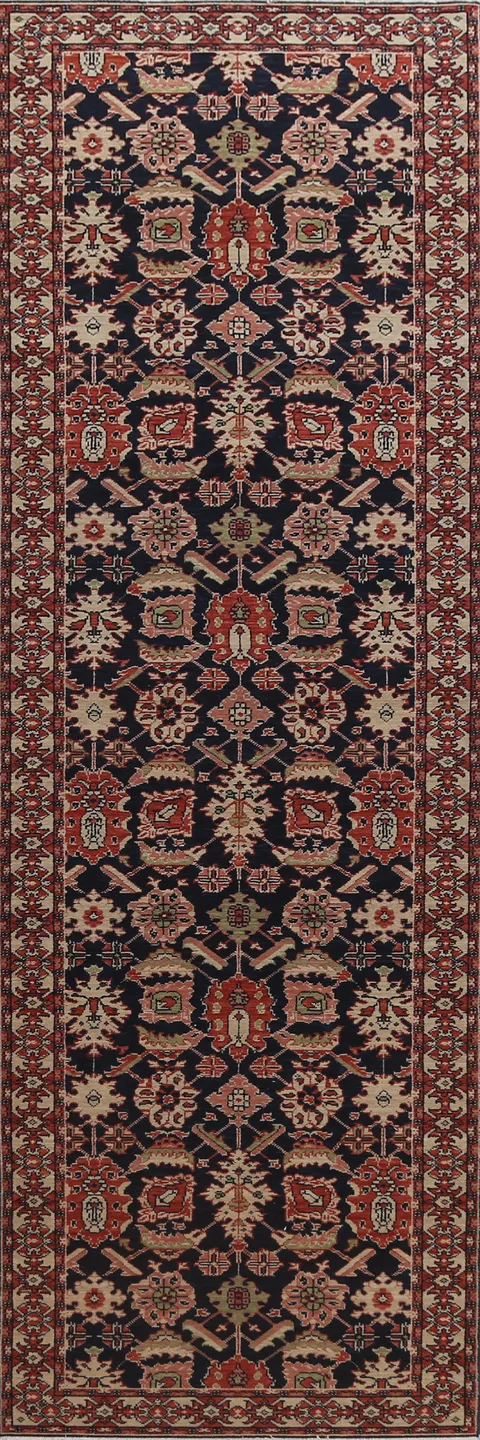 Wool Handmade Ziegler Turkish Runner Rug 3x12