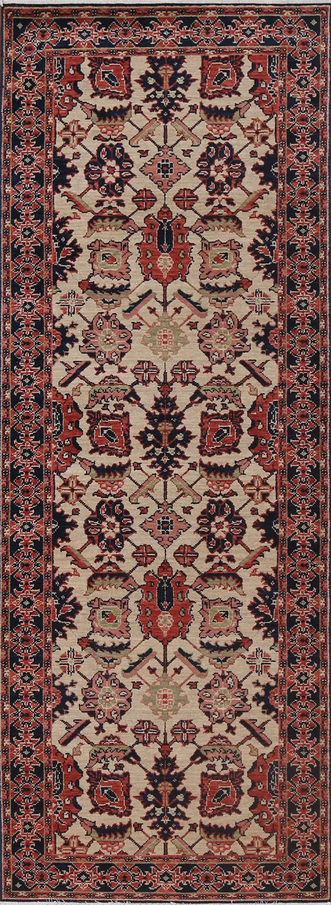 Handmade Wool Turkish Ziegler Runner Rug 3x8