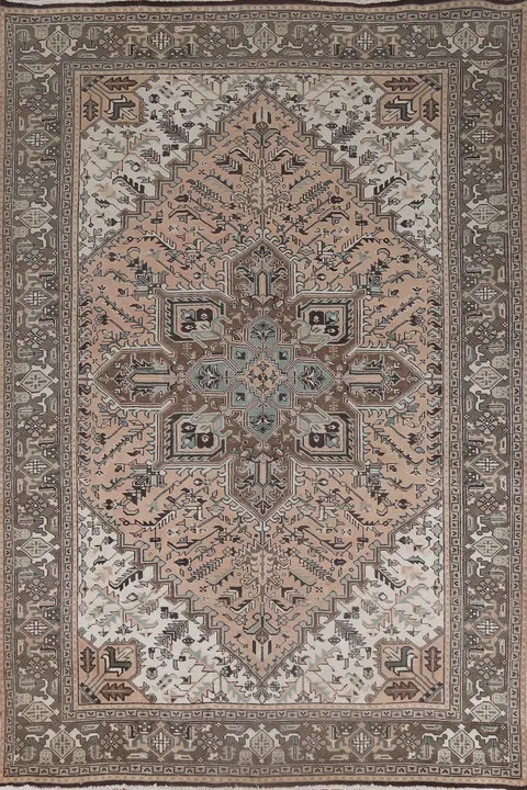 Vegetable Dye Vintage Wool Heriz Persian Rug 8x11